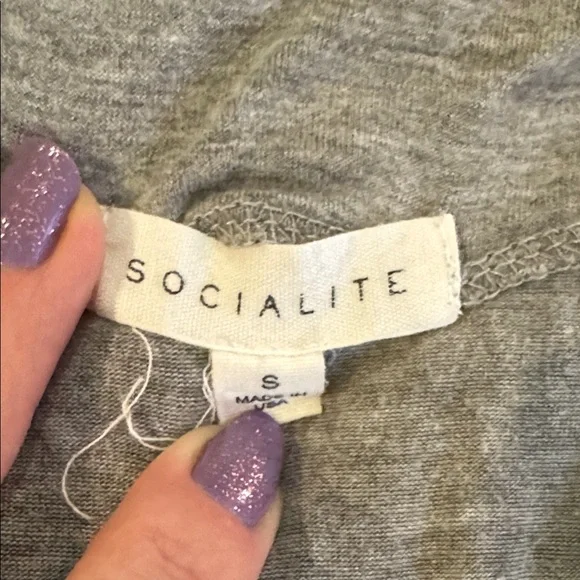 Gray Slouch Cowl Back Oversized High Low Tank Top Shirt Womens sz Small - Picture 2 of 5